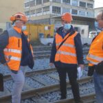 Besichtigung auf der Baustelle (von links nach rechts): Jonas Zimmerli (Projektleiter SBB), Peter Matter (Projektleiter Vanoli AG Zofingen), Thomas Lanker (Bauleitung FENDT AG), Hanspeter Rutz (Bauherrenberatung VAP)